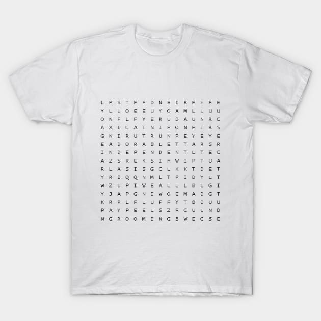 Cat Lovers Word Search T-Shirt by ChristophZombie